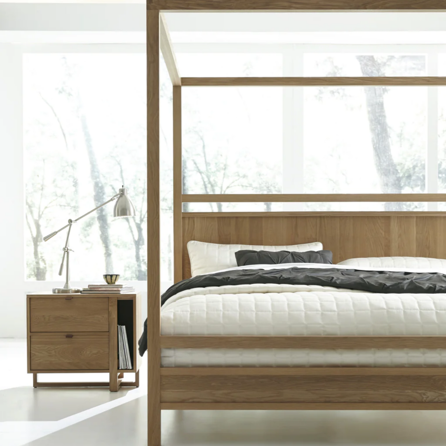 Folke Upholstered Canopy Bed - Boxter Grey