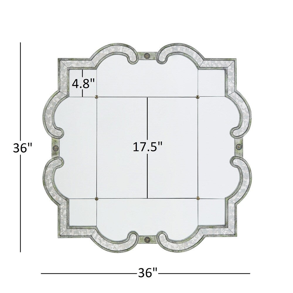 Fantina Antique Silver Paned Wall Mirror by iNSPIRE Q Classic