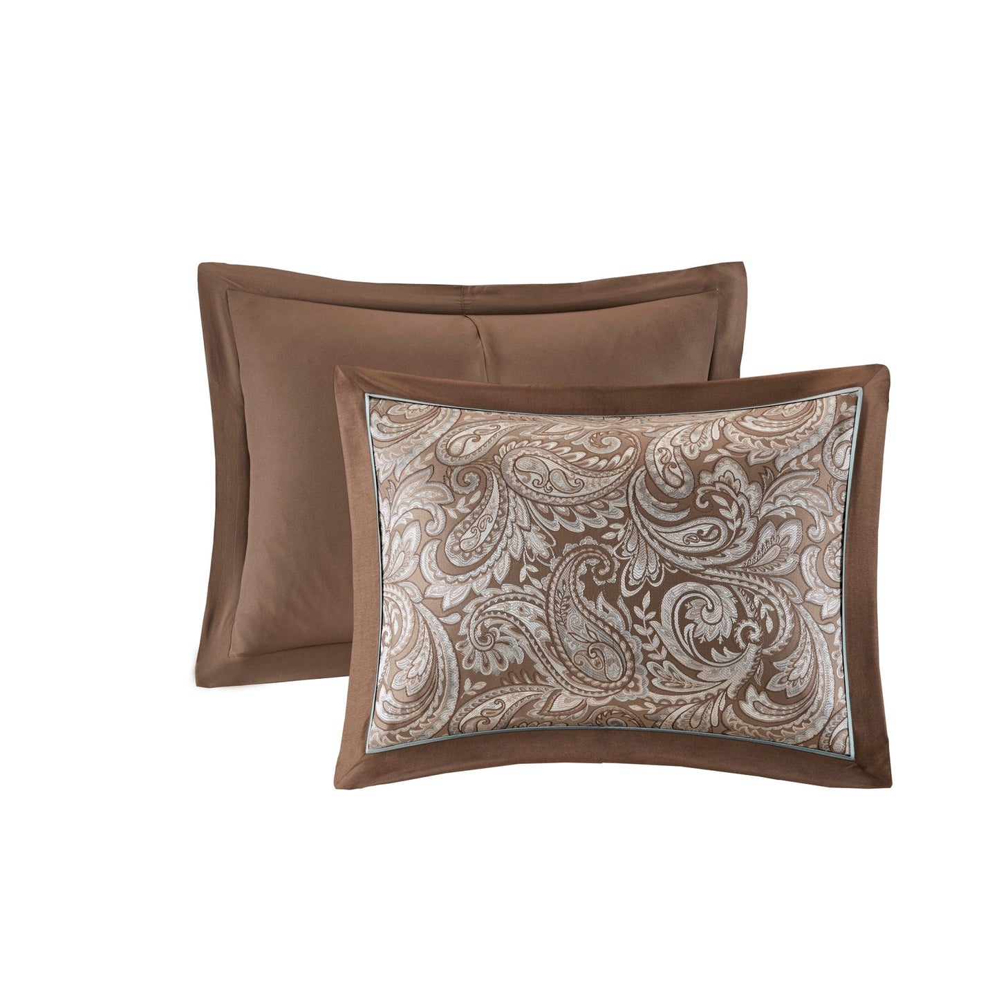 Madison Park Whitman Blue/ Brown 12 Piece Comforter Set with Cotton Bed Sheets