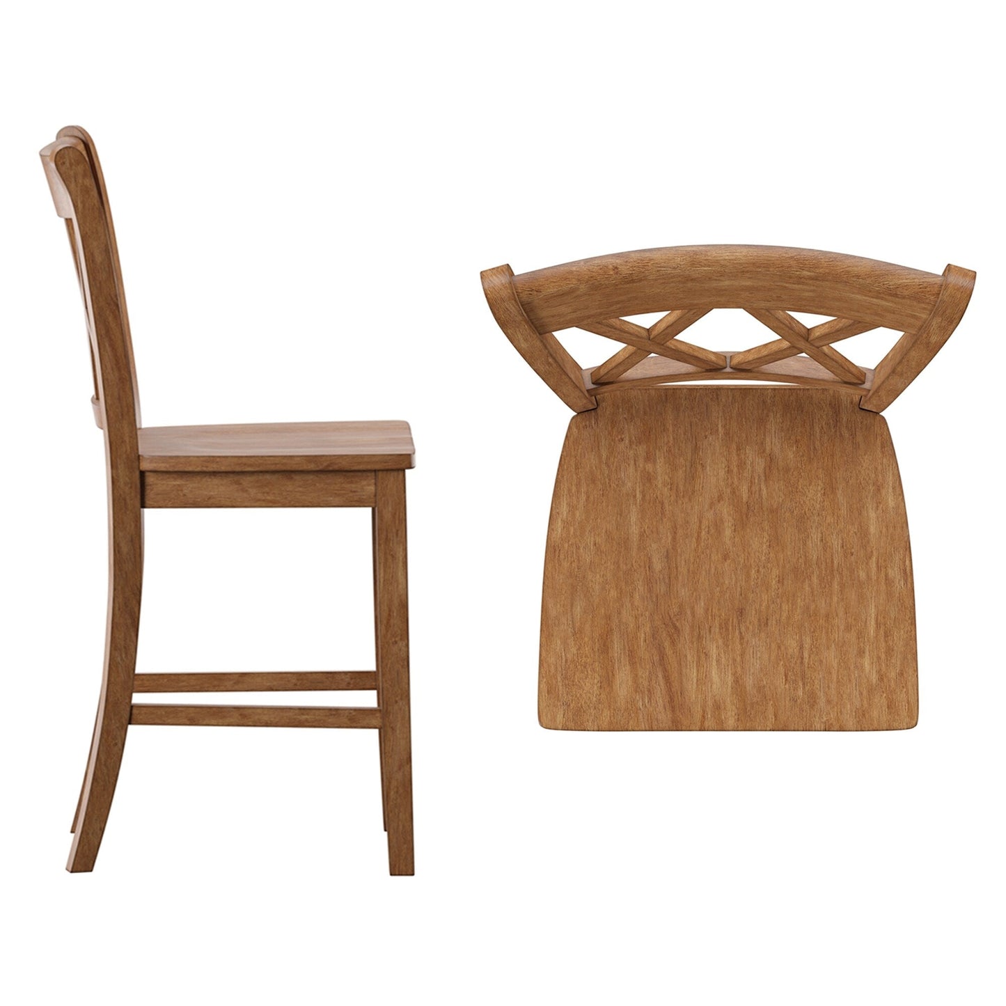 Ronda Double X-Back Counter Height Chairs (Set of 2)