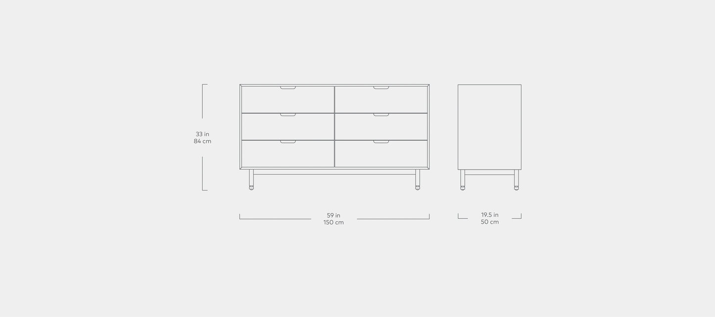 Gus* Modern Munro 6 Drawer Dresser