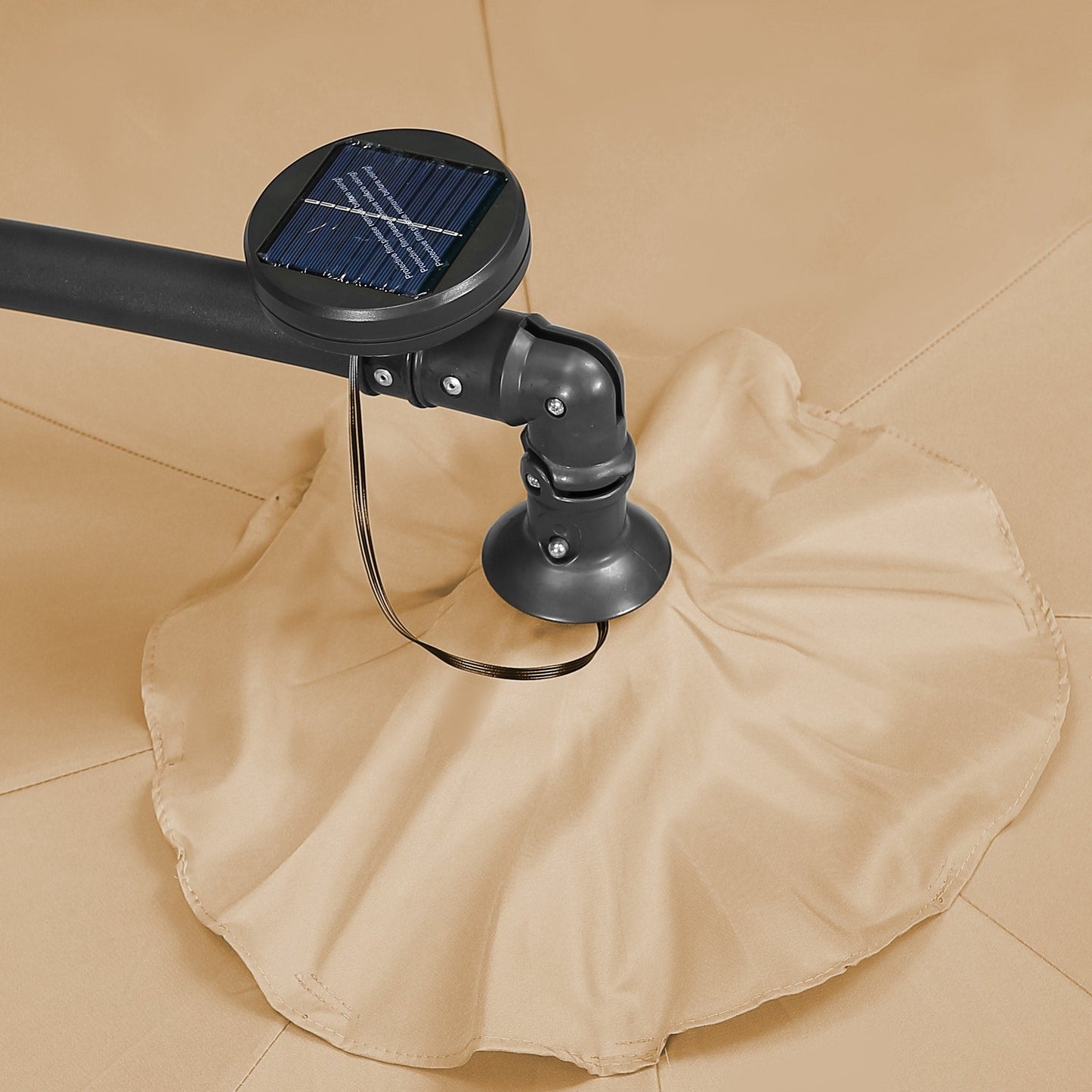 10 Ft. Solar Power Lighted Patio Umbrella with Base Stand