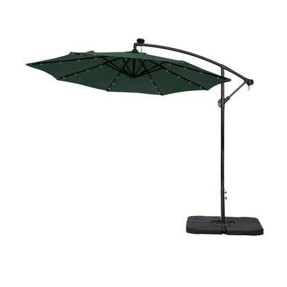 10 Ft. Solar Power Lighted Patio Umbrella with Base Stand