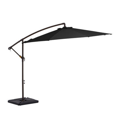 10 ft Steel Crank-lift Cantilever Umbrella With Weighted Base