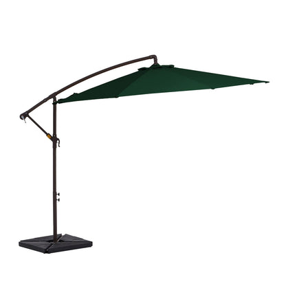 10 ft Steel Crank-lift Cantilever Umbrella With Weighted Base