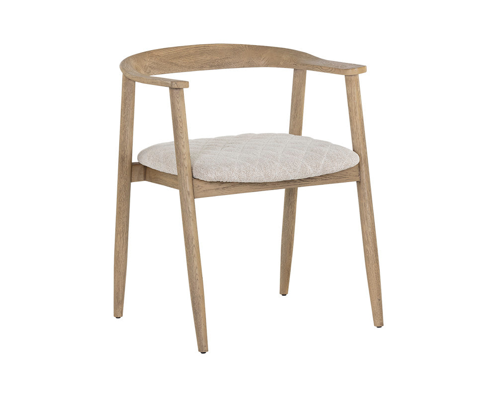 Jeremy Dining Armchair / Weathered Oak / Dove Cream