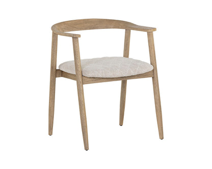 Jeremy Dining Armchair / Weathered Oak / Dove Cream