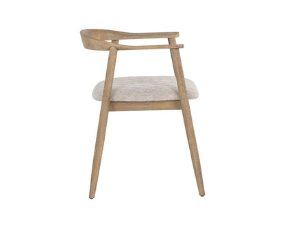 Jeremy Dining Armchair / Weathered Oak / Dove Cream