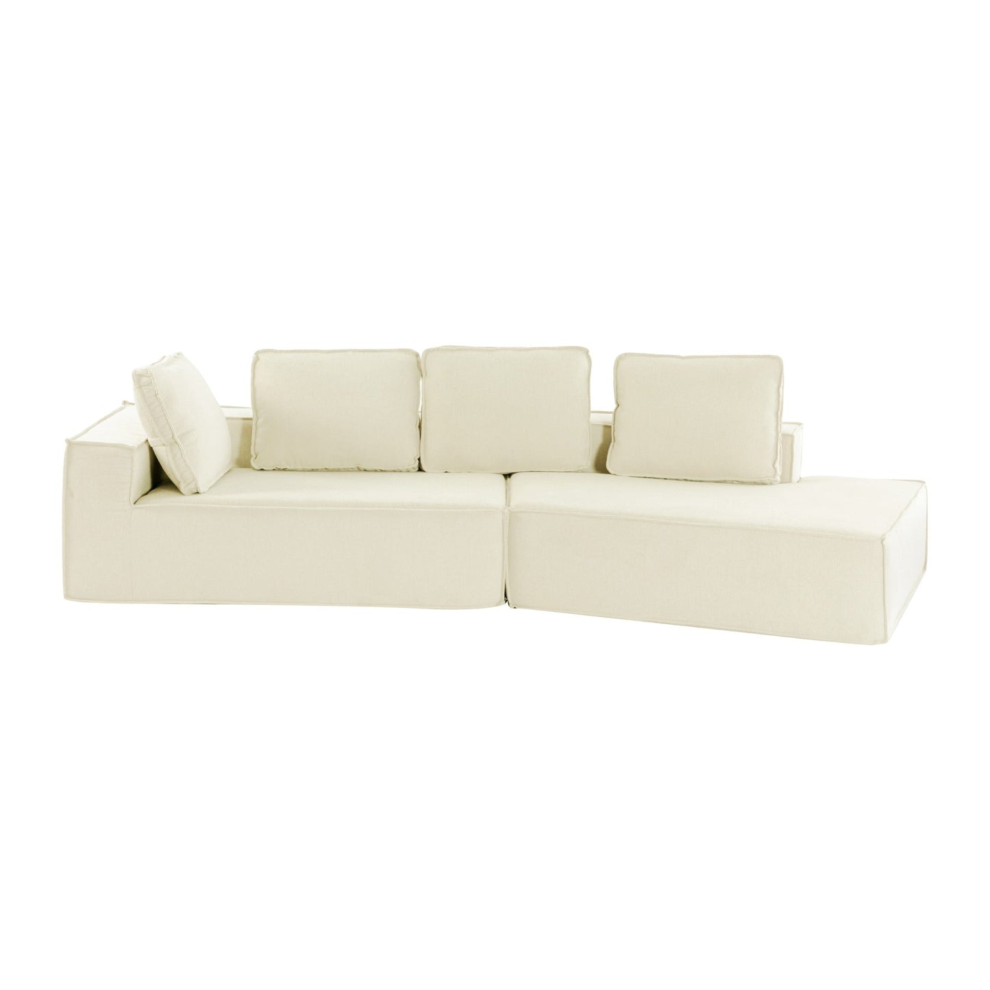 125 Stylish Chaise Lounge Modern Indoor Lounge Sofa Sleeper Sofa with Clean Lines for Living Room, Beige