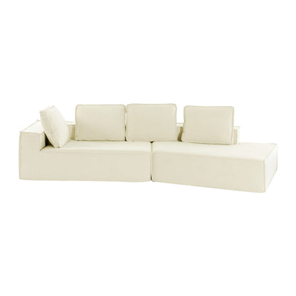 125 Stylish Chaise Lounge Modern Indoor Lounge Sofa Sleeper Sofa with Clean Lines for Living Room, Beige