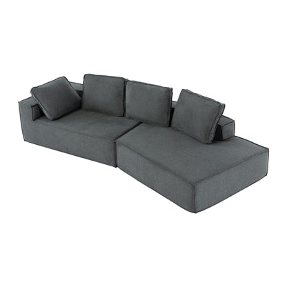 125 Stylish Chaise Lounge Modern Indoor Lounge Sofa Sleeper Sofa with Clean Lines for Living Room, Beige