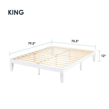 12 Classic Solid Wood Platform Bed Frame