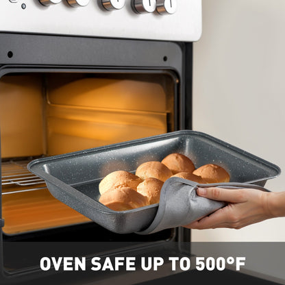 17-Piece Kitchen Granite Cookware Set, Non-stick Cooking Pots and Pans Set