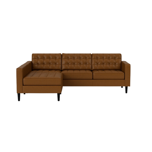 Reverie 92 Two-Piece Sectional Sofa With Extended Seat - Classic Sahara Leather