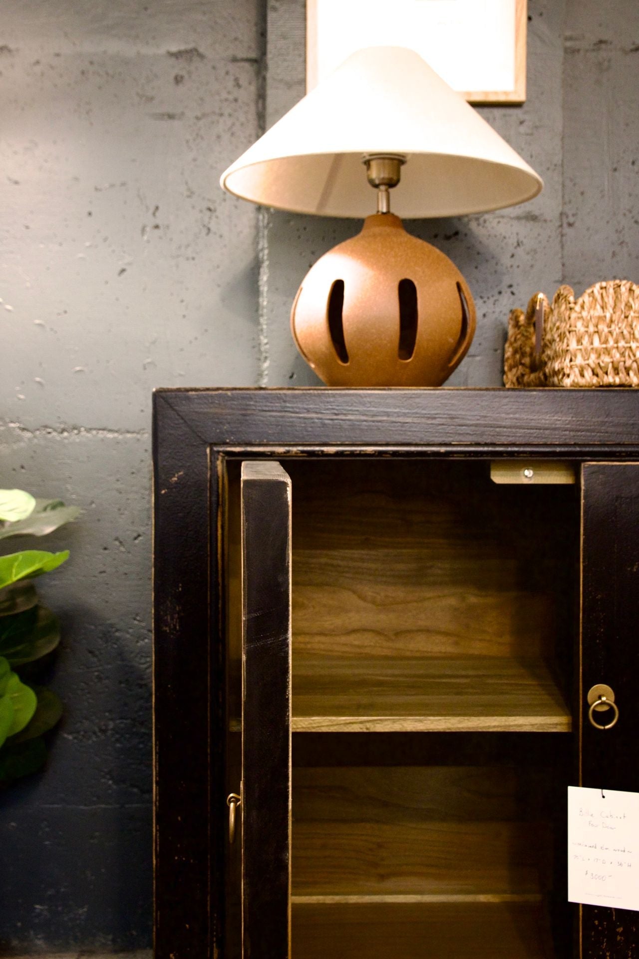 Billie Weathered Black Cabinet