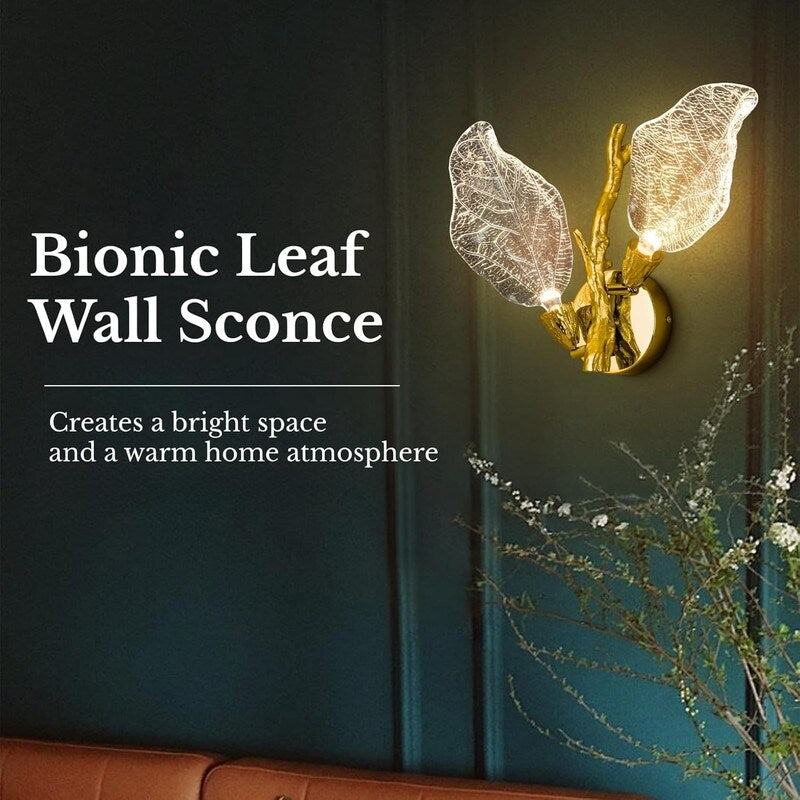KAYLA 2-Light Bionic Leaf Wall Sconce