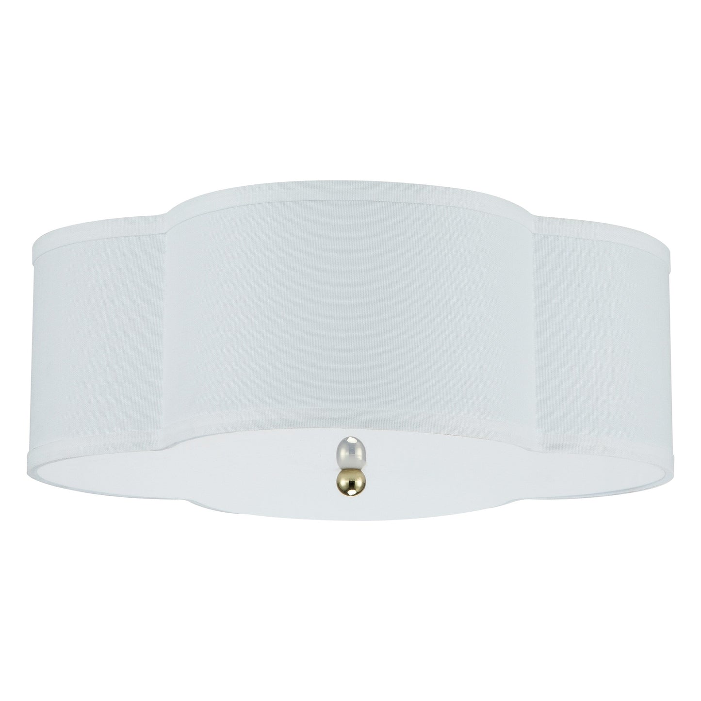 2-Light White Linen Flush Mount with Acrylic diffuser