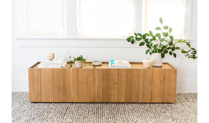 Lath Media Cabinet - Natural