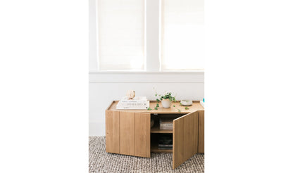 Lath Media Cabinet - Natural