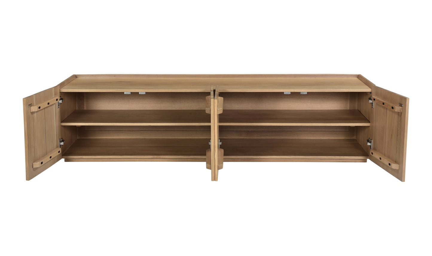 Lath Media Cabinet - Natural