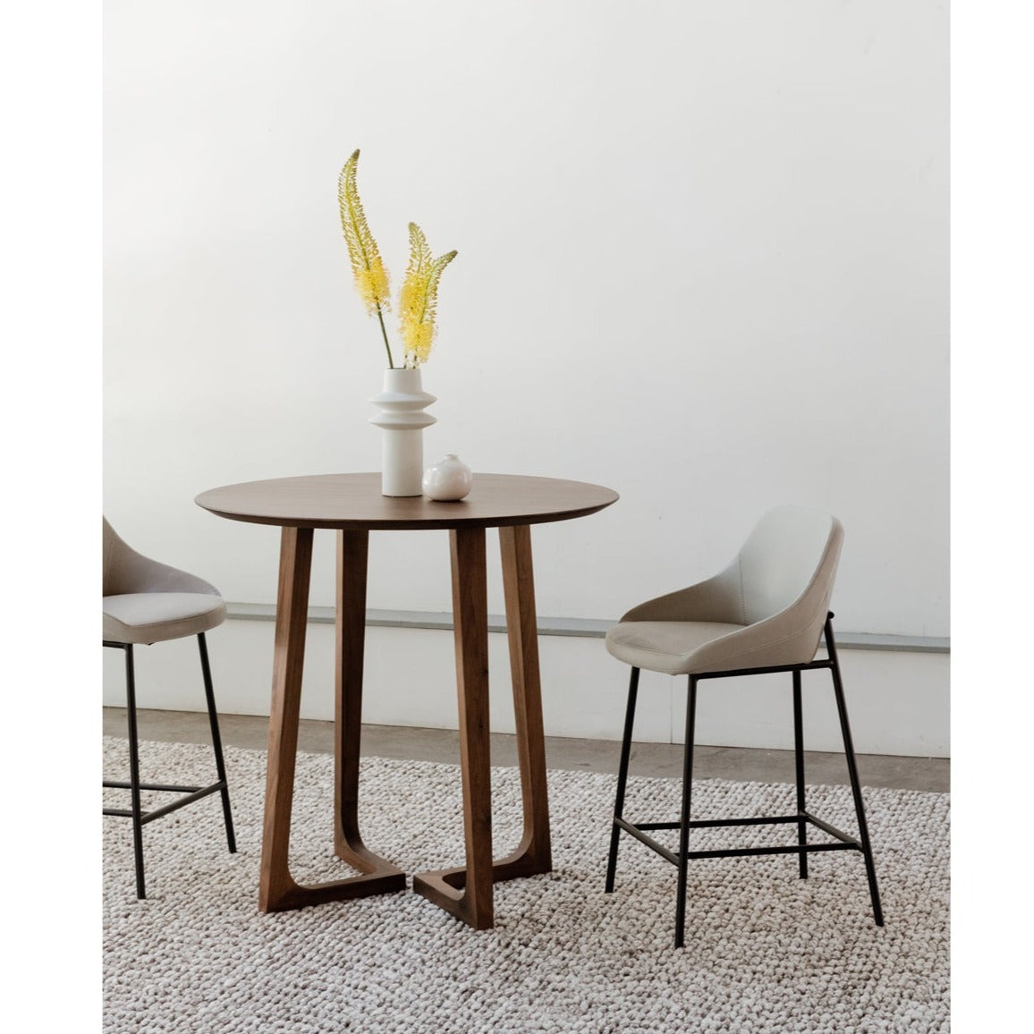 Set of Two Shelly Counter Stool - Beige