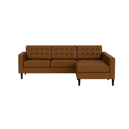 Reverie 92 Two-Piece Sectional Sofa With Extended Seat - Classic Sahara Leather