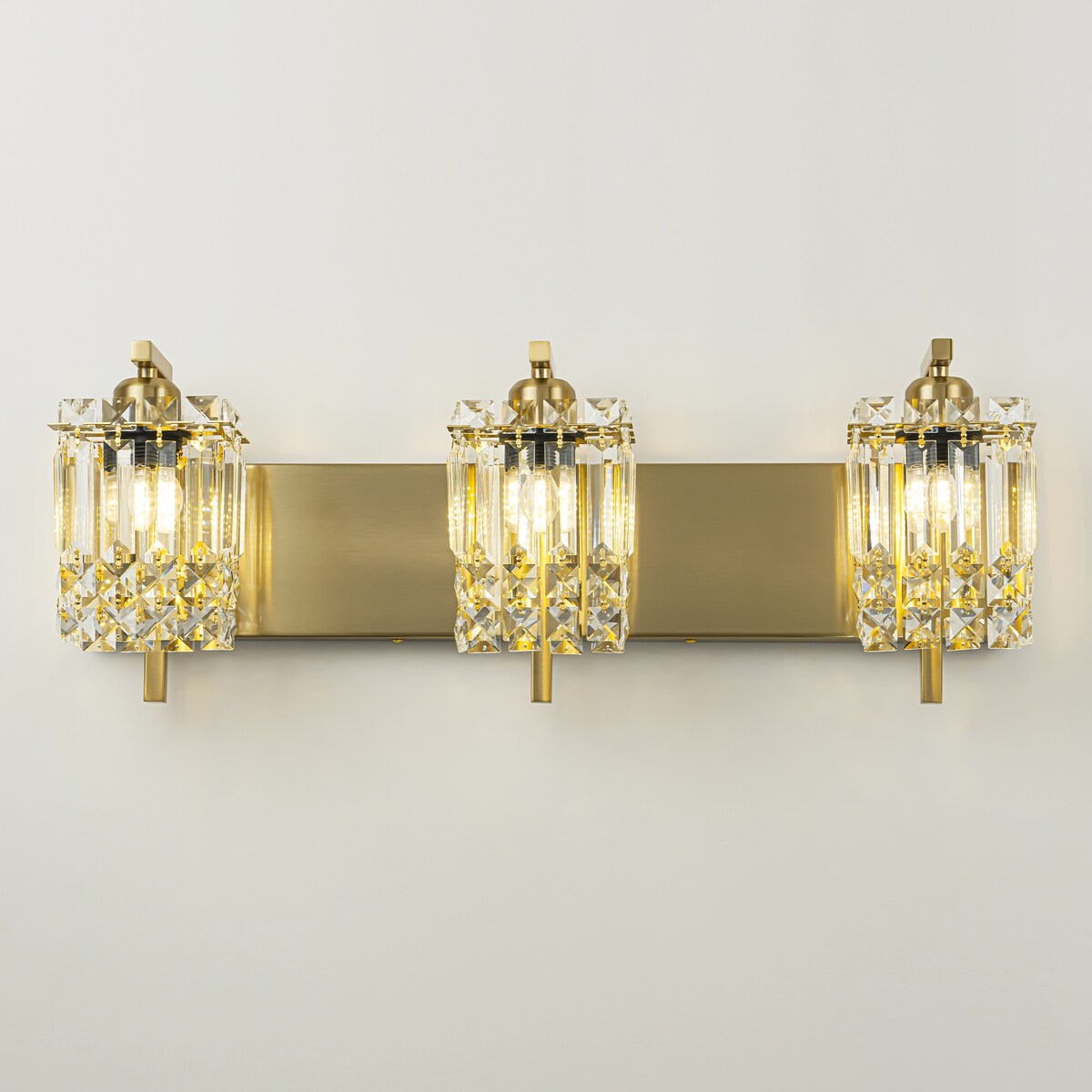 3-Light Modern Glam Bathroom Vanity Lights Crystal Wall Sconce Light for Mirror