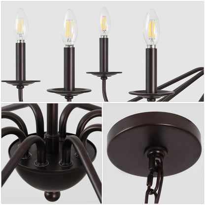 34.75 6-Light Iron LED Chandelier, by JONATHAN Y