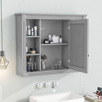36'' Modern Bathroom Vanity with Top Sink and Mirror Cabinet,2 Doors and 2 Drawers
