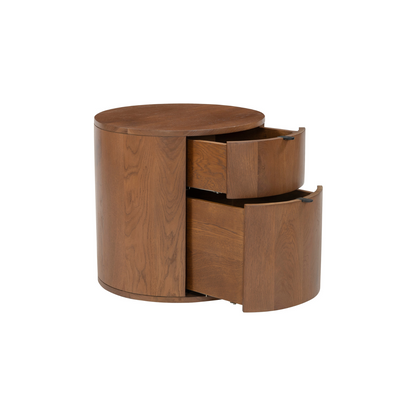 Niko Two Drawer Nightstand - Dark Oak
