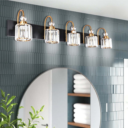 Chrome/ Black/ Gold Modern Over Mirror Crystal Bathroom Restroom Wall Lighting Fixtures Bath Lights Vanity Light