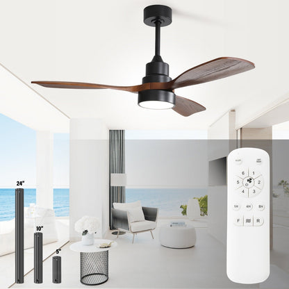 48 and 52 Integrated LED Ceiling Fan with Light and Remote, Reversible DC Motor