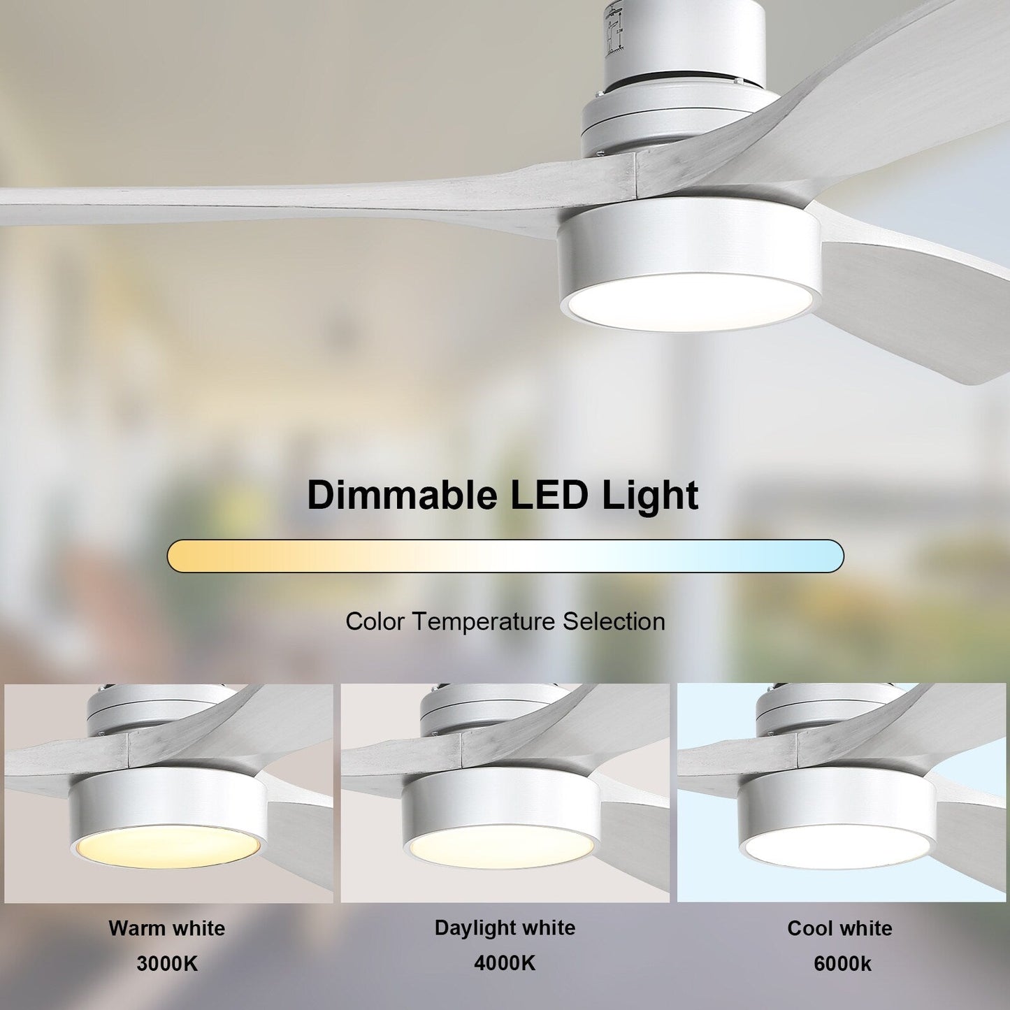 48 and 52 Integrated LED Ceiling Fan with Light and Remote, Reversible DC Motor