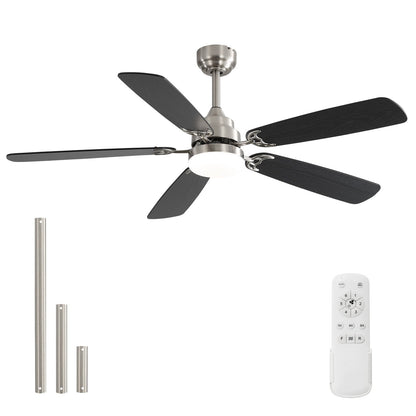 48 and 52 Integrated LED Ceiling Fan with Light and Remote, Reversible DC Motor