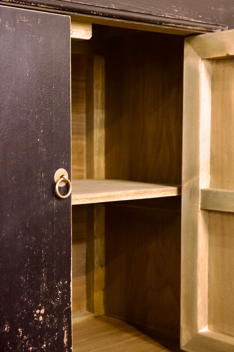 Billie Weathered Black Cabinet