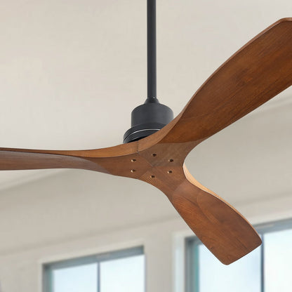 Sofucor 52 Indoor Wood Ceiling Fan Light with Remote, Integrated Light Optional