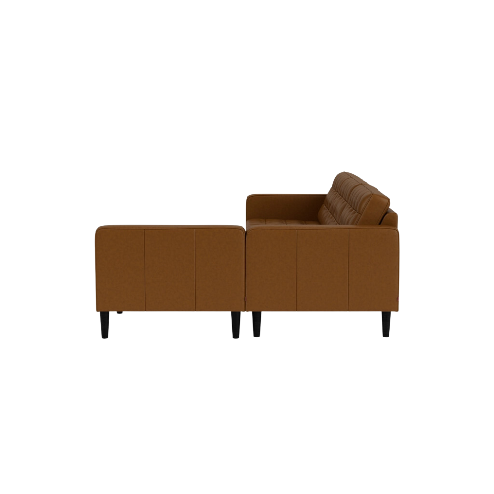Reverie 92 Two-Piece Sectional Sofa With Extended Seat - Classic Sahara Leather