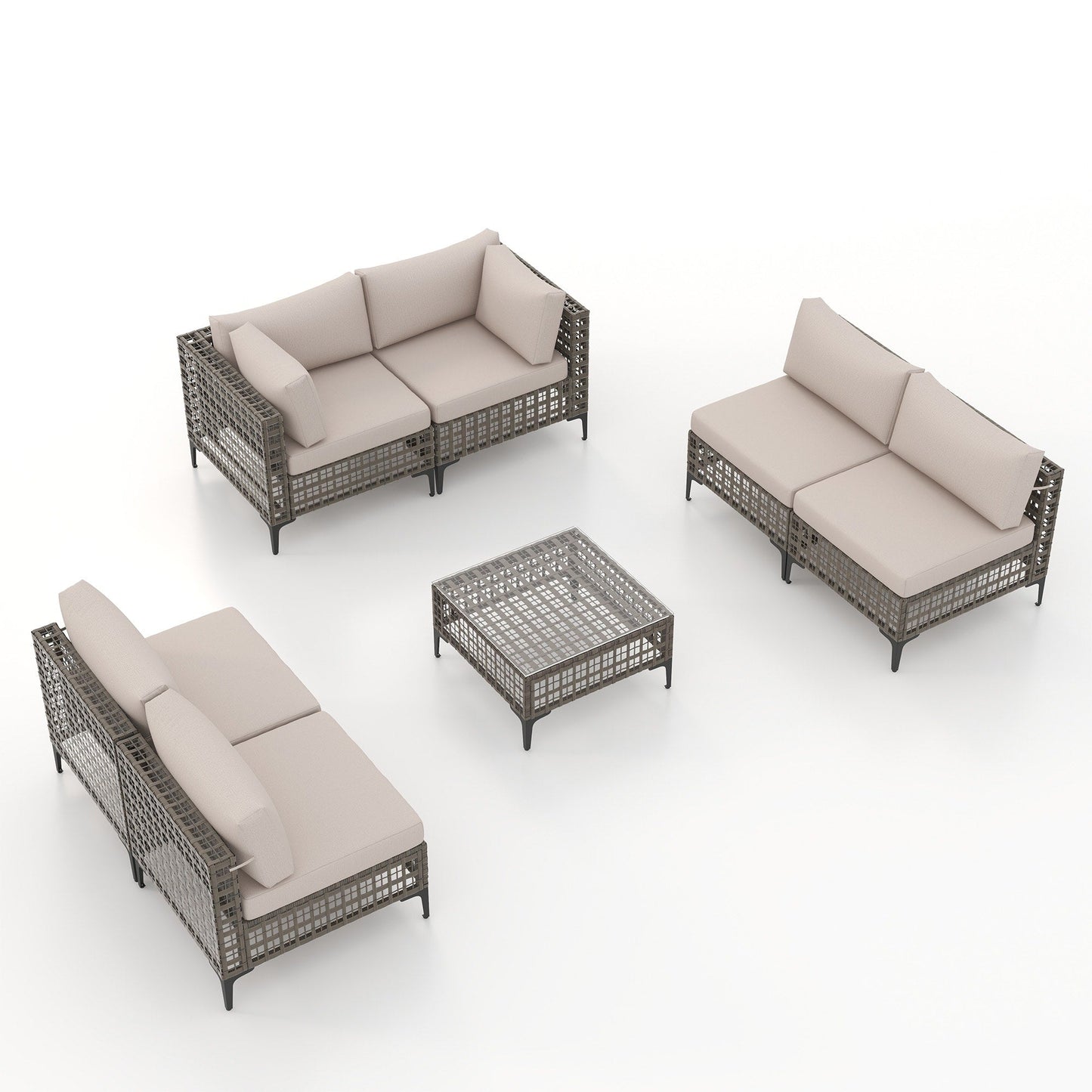 6 - Person Outdoor Sectional Seating Group with Cushions
