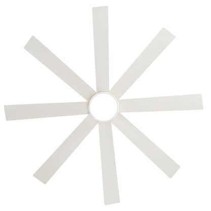 65 Inch 8-Blade Black LED Ceiling Fan with Light and Remote