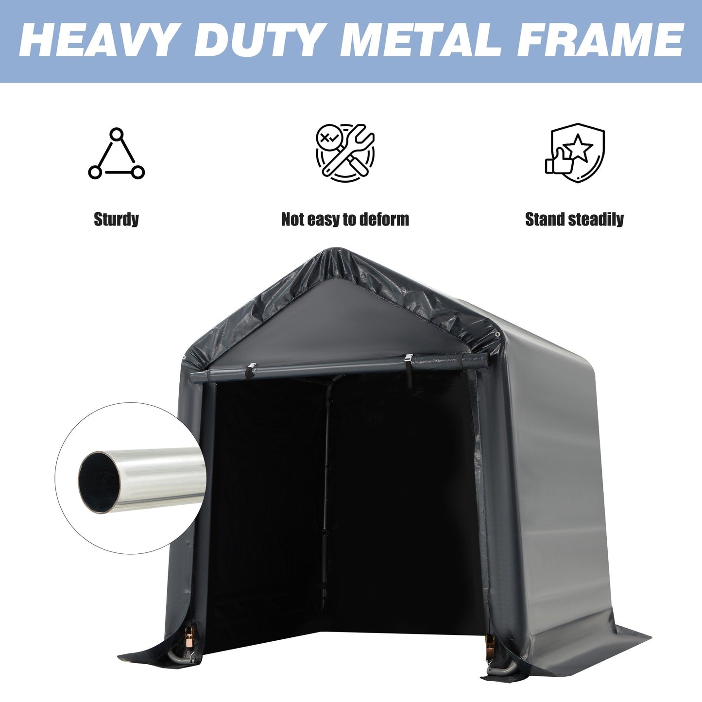 Outdoor Storage Shed and Carport Canopy: Portable Shelter for Bikes, Motorcycles, and Garden Storage