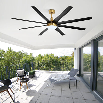 72 Large Ceiling Fans with LED Light Remote Control-8 Blade - 72 Inch