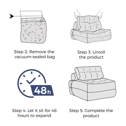 8 Corduroy Folding Couch Sofa Bed,Single