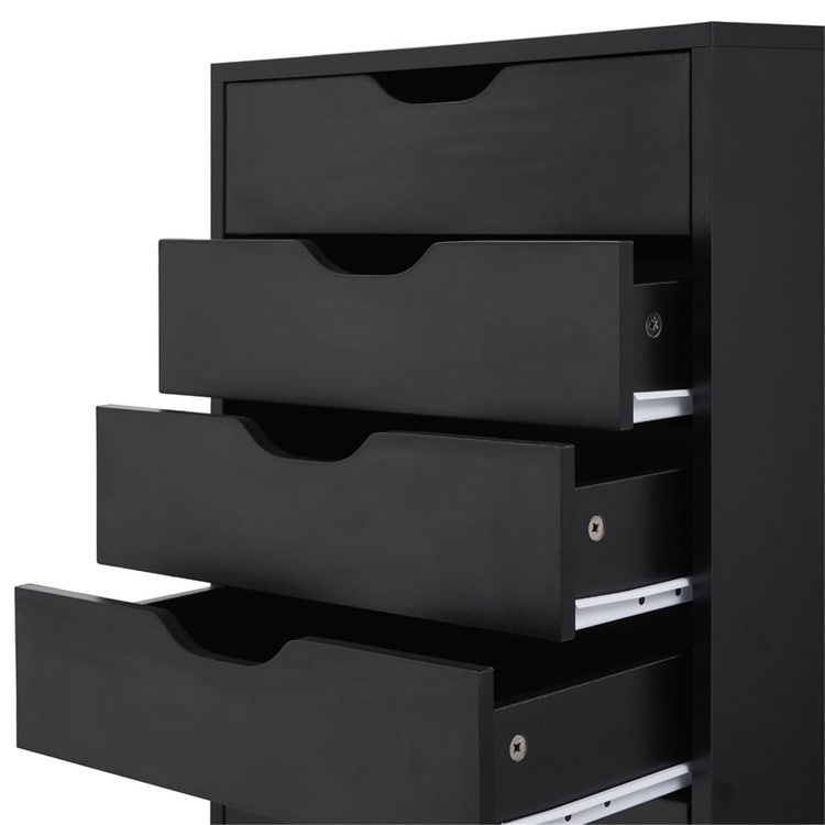 Narrow Wooden 9-Drawer Cabinet with Smooth-Glide Drawers and Top Storage Shelf