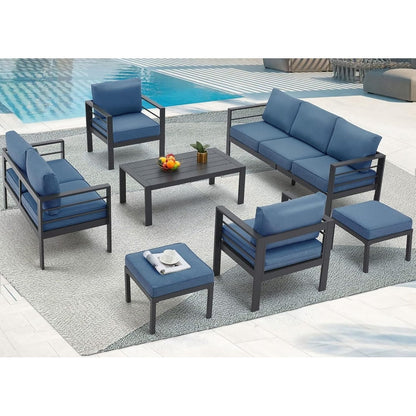 AECOJOY 7 Pieces Aluminum Patio Furniture Set Outdoor Conversation Set