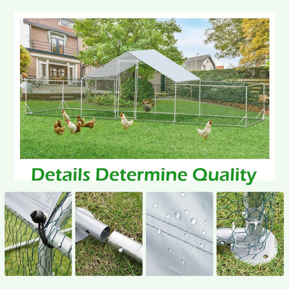 AECOJOY Large Metal Chicken Coop Run Walk-in Metal Chicken Cage