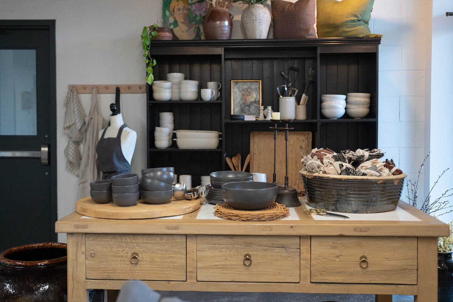 Sawyer Reclaimed Wood Island with Marble inserts