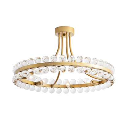 Elvira 8-Light Wagon Wheel Crystal Semi-Flush Mount