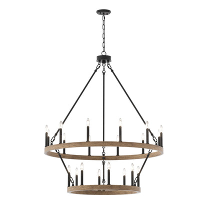 Acroma 20-light Modern Farmhouse 40In Round Wagon Wheel Chandelier with UL