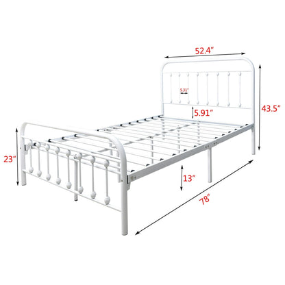 Alazyhome Simple Vintage Metal Platform Bed Frame, Easy-Assembly