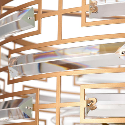 Anita Drum Shade Chandelier with Clear Glass Prism